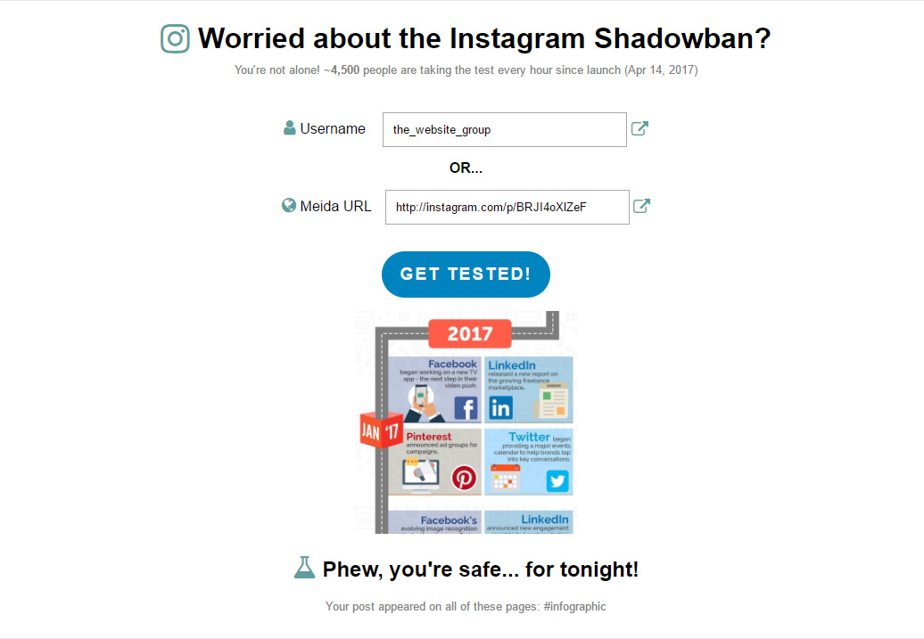 Instagram Shadowban Tool