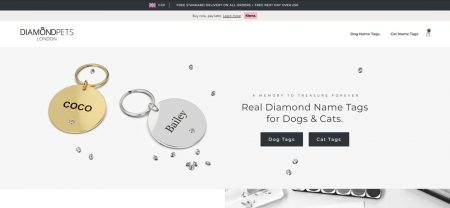 Diamond Pet Name Tags for Dogs and Cats Web Design